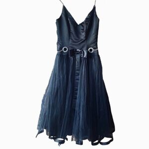 EVENINGS by Mon Cheri Black Rhinestone Cocktail Dress